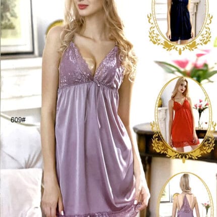 2 Pcs Sexy Short Nighty With Panty - 609