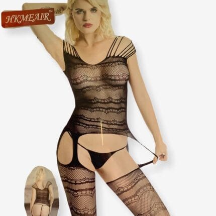 Hkmeair Khushi Print Sexy Net Bodystocking
