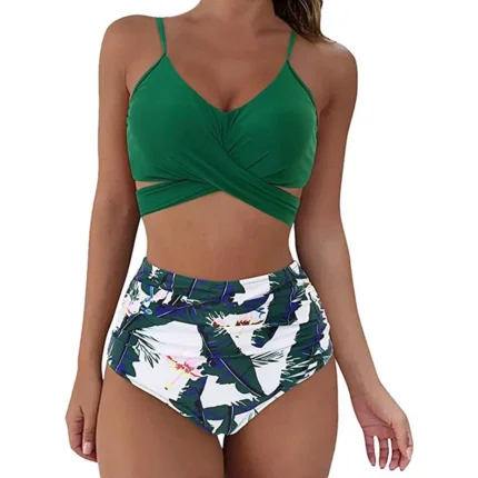 Hot 12 Colors Women Slim High Waist Bikini Set Sexy Swimsuit