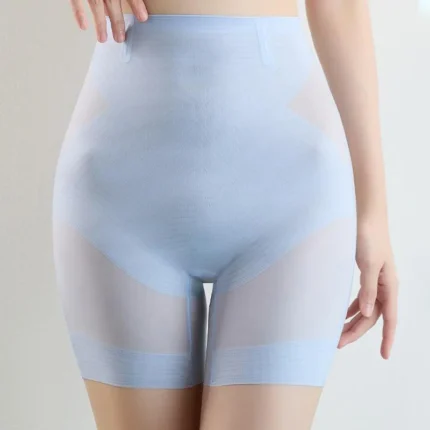 Women's Ice Silk High Waist Boxer Shorts Cool Sexy Slimming