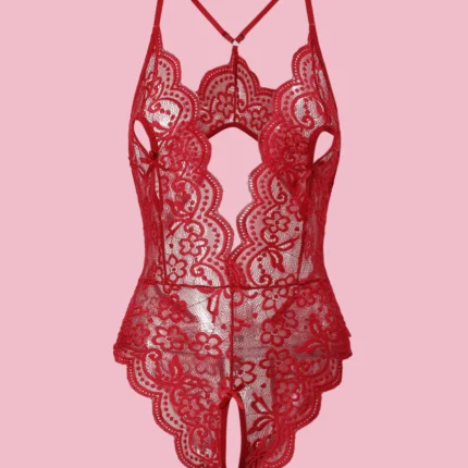 Hollow Crotchless Women's Bodysuit Slim Fit Erotic Bra