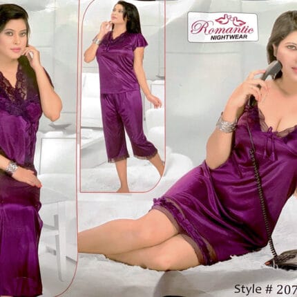 Romantic Nightwear - 4Pcs Bridal Nighty Sets - 2070 -