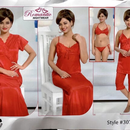 Romantic Nightwear - 6Pcs Bridal Nighty