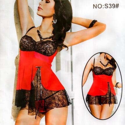 Romantic Silk Short Nighty For Women - S39