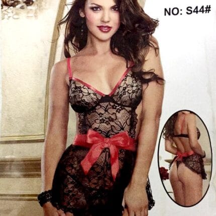 Romantic Silk Short Nighty For Women - S44