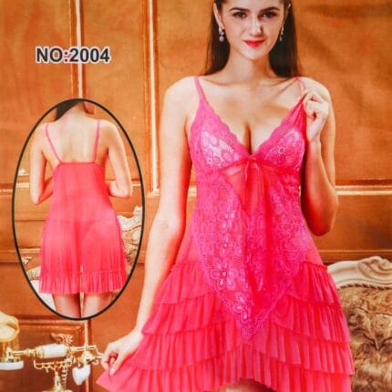 Sexy Cotton Net Short Nighty For Women - 2004#