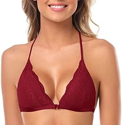 SHEKINI Women's Embroidered Triangle Bra