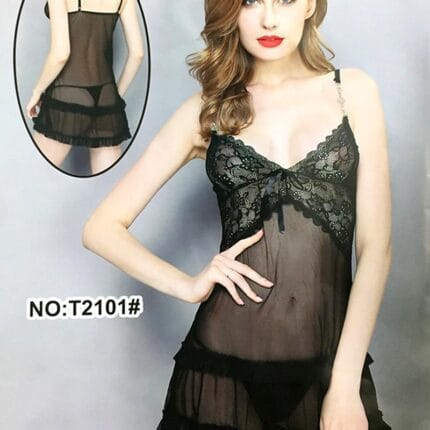 Women's Short Lace Lingerie Babydoll Sheer