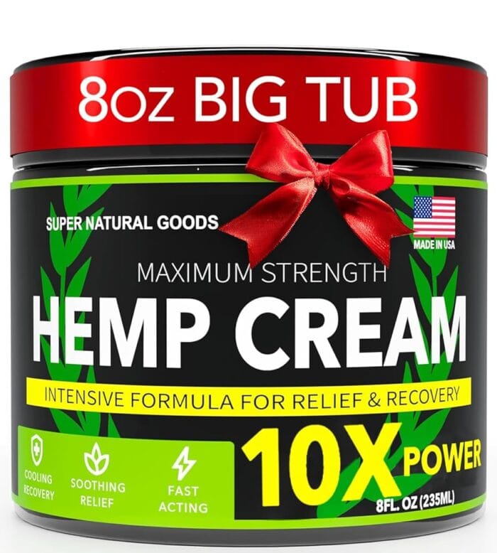 Hemp Cream Maximum Strength (8 oz) Hemp Oil & Arnica, Soothes Discomfort on Joint Muscle Shoulder Hip Neck Knee & Back Support, All Natural Relief Cream Made in USA, Instant...