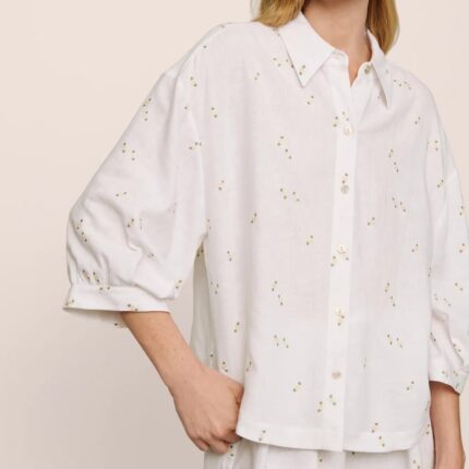 Linen Blend Relaxed Quarter Sleeve Top