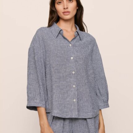 Linen Blend Relaxed Quarter Sleeve Top