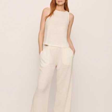 Organic Linen Knit High Waisted Pant