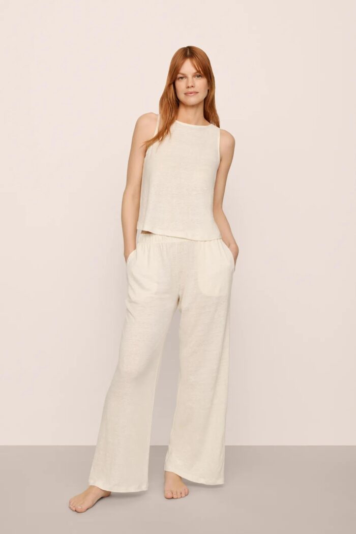 Organic Linen Knit High Waisted Pant