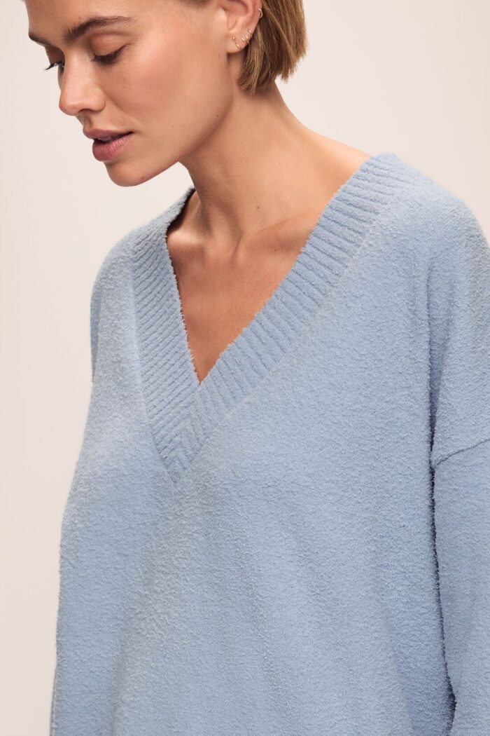 Recycled Boucle Boyfriend Oversized V-Neck Sweater