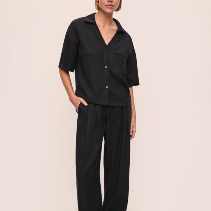 Tencel Woven Relaxed Button Front Top