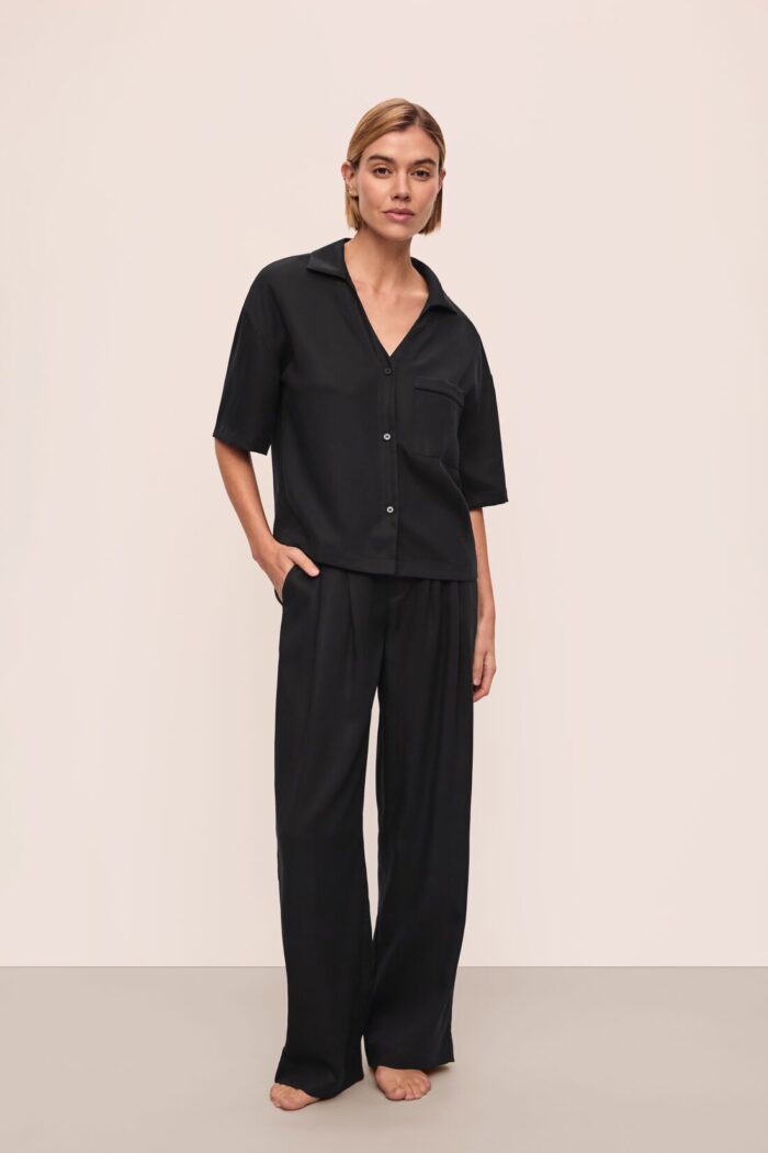 Tencel Woven Relaxed Button Front Top