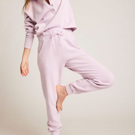 Waffle Knit Jogger in Lilac