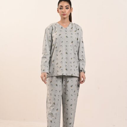 Women's Jersey Self Printed Track Suit -Teddy Bear