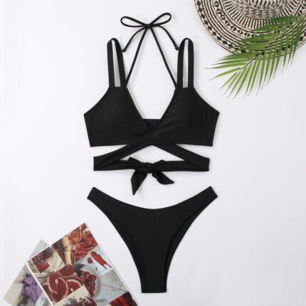 Solid Color Strap Beach Bikini