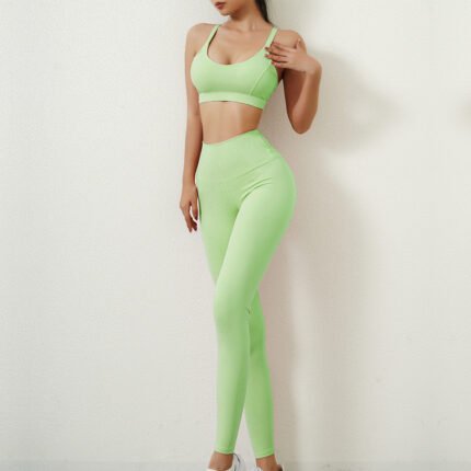 Spaghetti Strap Beauty Back Sports Bra Sports Suit